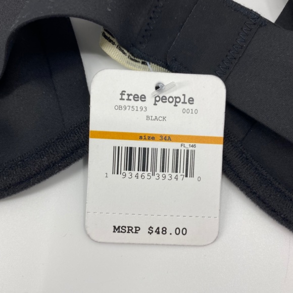 Free People Black Ari Underwire Bra 34A New with Tag - Picture 15 of 16